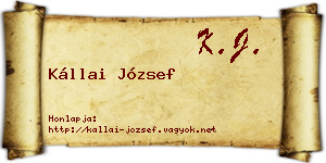 Kállai József névjegykártya